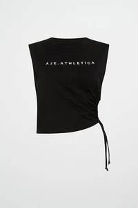 Minor Defects! Aje Women's Drawcord Cut Out Tank 158 Training Sleeveless Shirt 8 - Picture 1 of 5