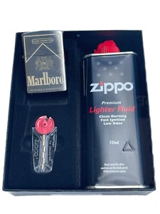 Genuine Zippo Lighter Marlboro Design Fuel Flint Gift Pack Product USA - Picture 1 of 8