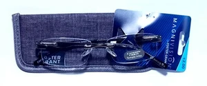Gafas de lectura sin montura Foster Grant carbono metal para hombre ~ elige la fuerza - Imagen 1 de 2