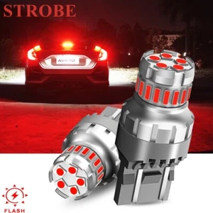 3157 7443 23-LED Red Strobe Flash Blinking Brake Stop Tail Parking Light Bulbs - Picture 1 of 19