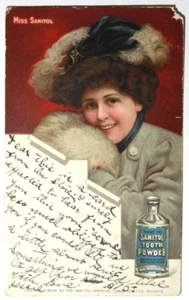 Miss Sanitol, polvo dental, laboratorio químico Sanitol. Co. St. Louis MO. postal. - Imagen 1 de 2
