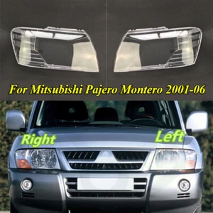 Pair Headlight Lamp Lens Cover+Glue For Mitsubishi Pajero Montero 2001-2006 - Picture 1 of 3
