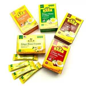 Cristalli di miele di limone istantaneo Greenlike 12 bustine 柠檬蜂蜜 薑王晶冲剂 调理气血大姨妈 - Foto 1 di 4