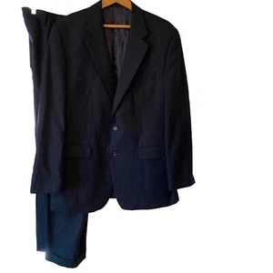 Conjunto de traje de 2 piezas a rayas negras Ralph Lauren para hombre 100 % lana abrigo 42/pantalones 36 - Imagen 1 de 8