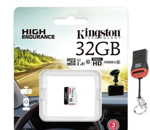 Kingston High Endurance Memory Card MicroSD + Card Reader 32GB - 128GB - Picture 1 of 6