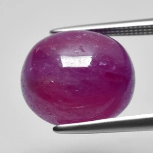 💎 12,31 quilates 12,3 x 11,5 mm cabujón ovalado rubí rojo púrpura - sin calefacción, gema de África - Imagen 1 de 4