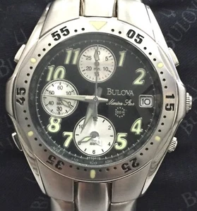 MEN'S WATCH BULOVA MARINE STAR WATER RESISTANT 100 ALL FROM STAINLESS STEEL CASE - Picture 1 of 7