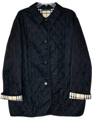 BURBERRY LONDON черный легкий стеганая куртка пальто Nova чек клетку подкладка XL - Изображение 1 из 4