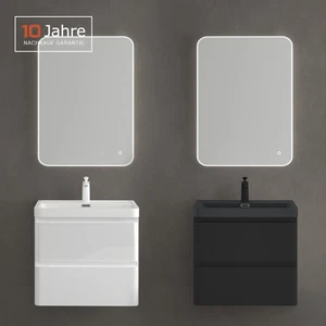 Badmöbel Set Mineraguss 60cm Waschbeckenunterschrank Badezimmer Soft-Close Lucca - Bild 1 von 45