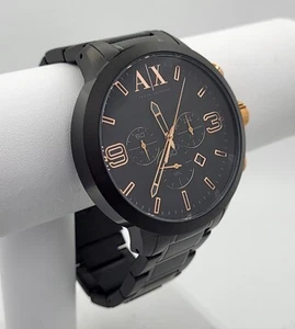 Armani Exchange AX1350 Men's Chronograph Black Stainless Steel Bracelet Watch - Picture 1 of 9