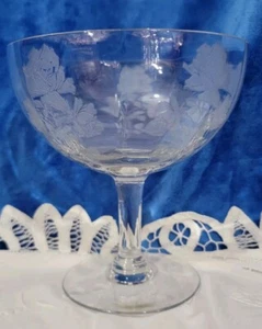 Vintage Fry Rose Crystal DE27 Cocktail Shrimp Glasses Set of 4 - Picture 1 of 6
