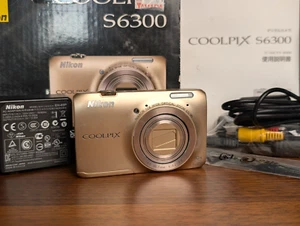Nikon Coolpix S6300 16.0MP Compact Digital Camera Gold JAPAN english work - Picture 1 of 16