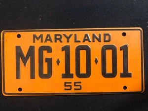 1953-54 General Mills Wheaties Tin Mini Bicycle License Plate - Maryland - Picture 1 of 2