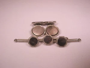 Octagon Mother of Pearl Vintage Formal Cuff Links & Tux Prom Shirt Studs o22 - Picture 1 of 10