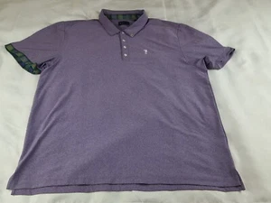 William Murray Golf Polo Mens XXL Purple Plaid Accent Sleeve Lightweight Stretch - Picture 1 of 9