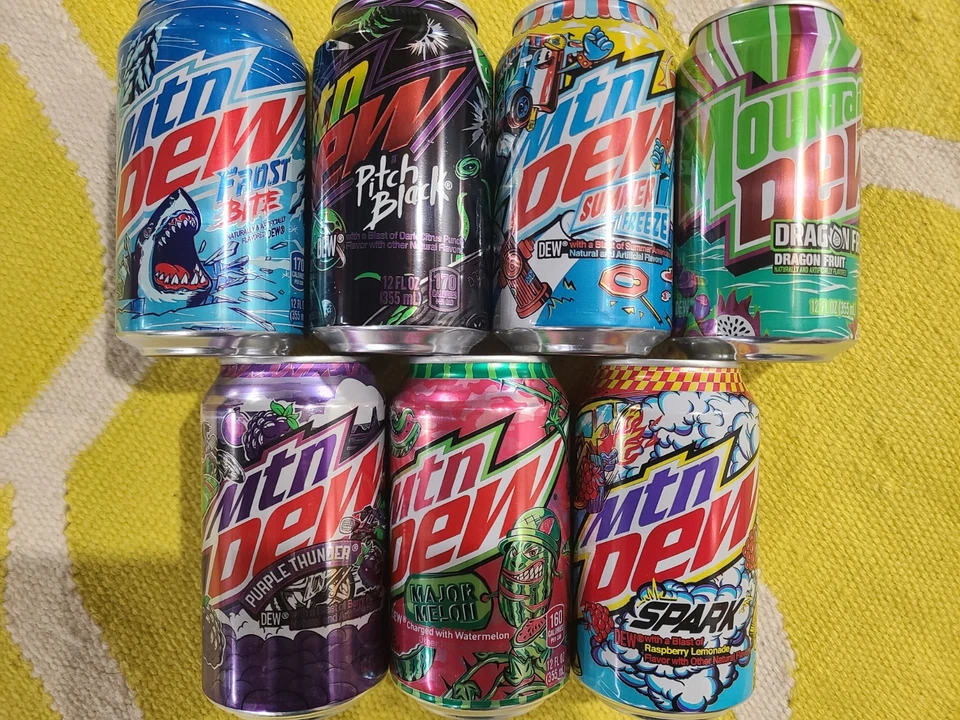 7 Unopened  12 oz Cans Mountain Dew - Random Limited Edition Flavors - Image 1 of 1