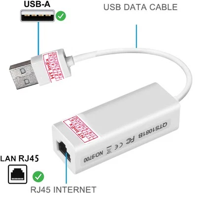 Weiß LAN Adapter USB 2.0 netzwerk Adapter kabel DSL USB RJ45 pc. laptop - Bild 1 von 4