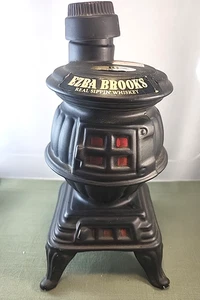 Ezra Brooks Whiskey 10” Pot Bellied Stove Decanter 1968 Empty - Picture 1 of 9