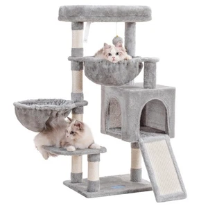Cat Tree, Cat Tower for Indoor Cats, Cat House with Large Padded Bed, Cozy Co... - Picture 1 of 8