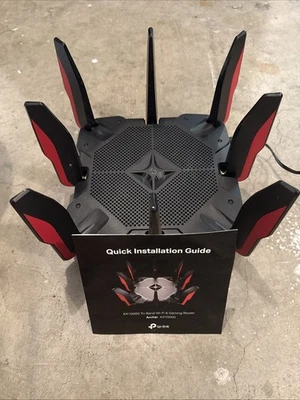 TP-LINK Archer AX10000  Tri-Band Wi-Fi 6 Gaming Router - Black/Red - Image 1 of 4