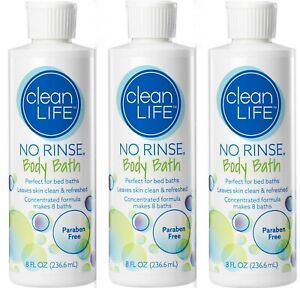 No Rinse BODY BATH Cleanser 8oz ( 3 pack ) Green 