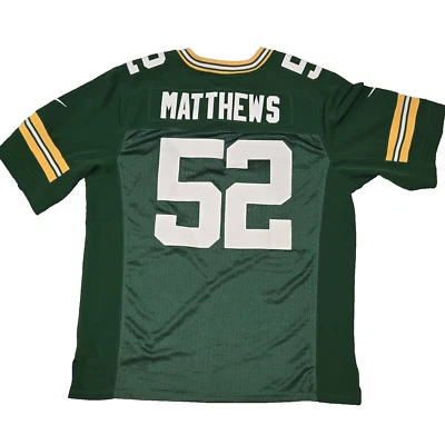 Clay Matthews 男式耐克 On Field #52 刺绣缝制球衣绿色 52 码 — 第 1/4 张图片