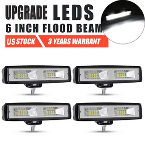 4pcs 6" inch LED Work Light Bar Flood Lamp Offroad Driving Fog 4WD UTE SUV Truck - Picture 1 of 13