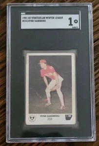 1981 Venezuelan League Sticker #233 RYNE SANDBERG HOF Rookie SGC 1+ Extra Nice - Picture 1 of 2