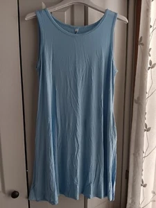 J Jill Dress Sleeveless Tank Scoop Neck Knee Length Shift Stretch Blue Medium - Picture 1 of 6