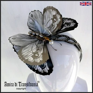 kentucky derby hat head piece fascinator weeding royal elegant fashion butterfly - Picture 1 of 24