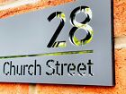 Door Sign House Numbers Laser Cut Anthracite Custom House Number Address Plaque