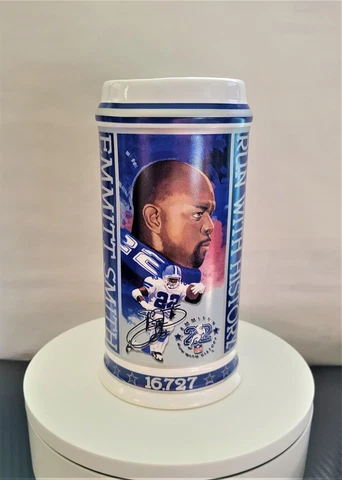 EMMITT SMITH Run With History Dallas Cowboys Commemorative Beer Mug Stein & COA Cover