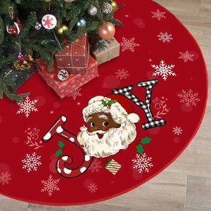 Tiamon Christmas Tree Skirt 48 Inch Black Santa Tree Skirt African American X... - Picture 1 of 7
