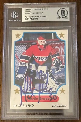 Martin Brodeur 1991-92 7th Inning Sketch Auto Autographed Rookie Card RC Beckett - Image 1 of 2