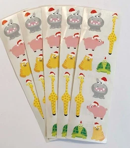 5 Mrs Grossmans Mollige Weihnachten Viecher Aufkleber Tiere Nikolausmütze Xmas Nilpferd - Bild 1 von 3