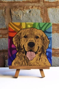 Golden Retriever Ceramic Coaster Tile - Picture 1 of 1