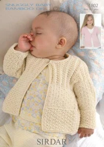 Sirdar Knitting Pattern - Snuggly Baby Bamboo DK, Cardigans 1802 - Picture 1 of 1