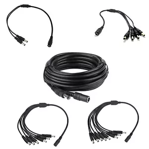 DC POWER EXTENSION CABLE for CCTV CAMERA / LED / DVR / PSU LEAD 12V 5.5 x 2.1mm - Picture 1 of 21