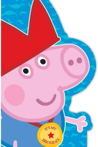 Tarjeta troquelada de Peppa Pig George It's My Birthday con corona metálica - Imagen 1 de 2