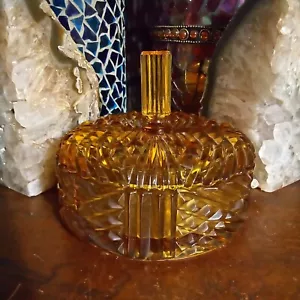 Rare Vintage Viking Glass Amber Divided Candy/Trinket Dish with Lid Nice! - Picture 1 of 12
