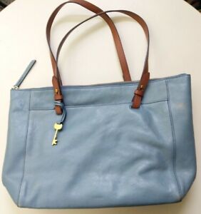 Details about   NEW RARE RELIC by FOSSIL DENIM BLUE SIGNATURE JACQUARD CANVAS TOTE BAG PURSE 