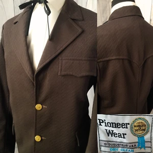 Vintage Pioneer Wear Men's Blazer 44 Brown Western Yoke Sport Coat Jacket USA - Picture 1 of 17