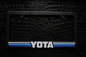 Retro TRD Stripes Blue Scheme Yota License Plate Frame for Toyota - Picture 1 of 4