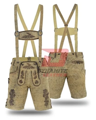 Ropa de Festival Bávaro Pantalones Cortos de Cuero Hombres Pantalones Cortos de Cuero Oktoberfest 2025 Foto 1 de 4
