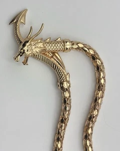 Collar o cinturón de cadena a escala de dragón magnético tono dorado para XS cintura fantasía RARO - Imagen 1 de 8