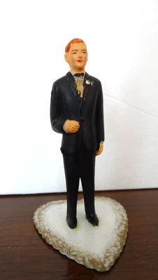 Topper de pastel de novio con cabeza roja vintage años 50 Foto 1 de 3