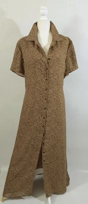 Sag Harbor 18 码短袖动物印花 14 纽扣长裙 — 第 1/4 张图片