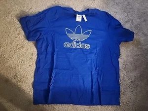 Adidas Blue White Logo Tee 2xl Xxl Tee Shirt NWOT - Picture 1 of 3