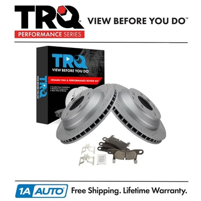 Kit de pastillas de freno trasero y rotor TRQ Performance Performance para Porsche Volkswagen Foto 1 de 4