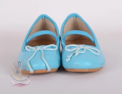 Polo Ralph Lauren Niñas Cuero Turquesa Pisos Talla 8 EE. UU. / 24 UE $85 NUEVO SIN CAJA Foto 1 de 4